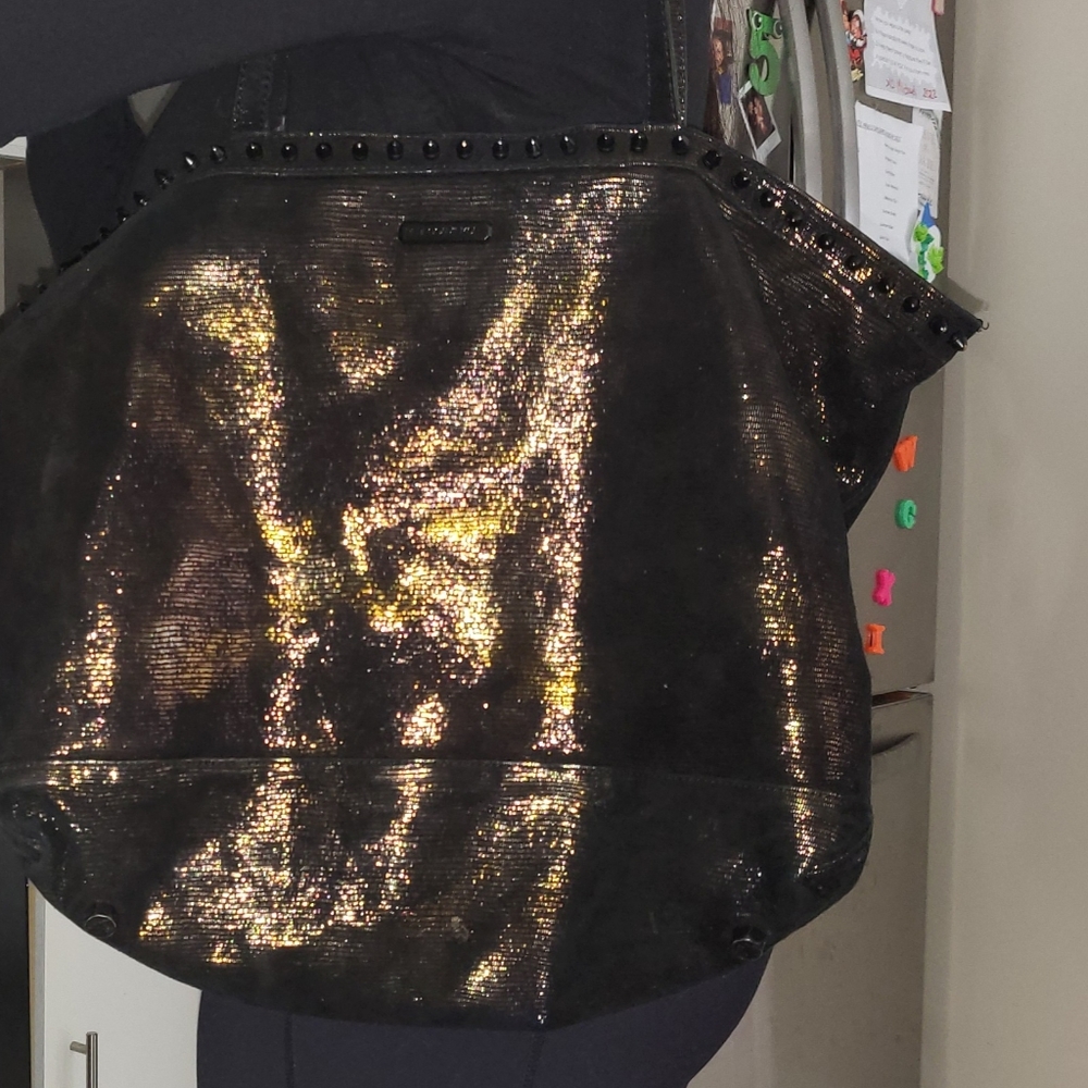 Rebecca Minkoff Metallic studded leopard tote